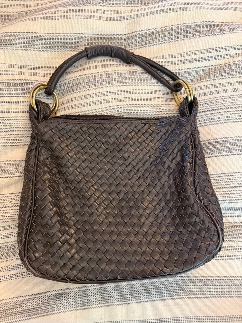 Anthropologie Chocolat Blu Woven Shoulder Bag - Dark Brown